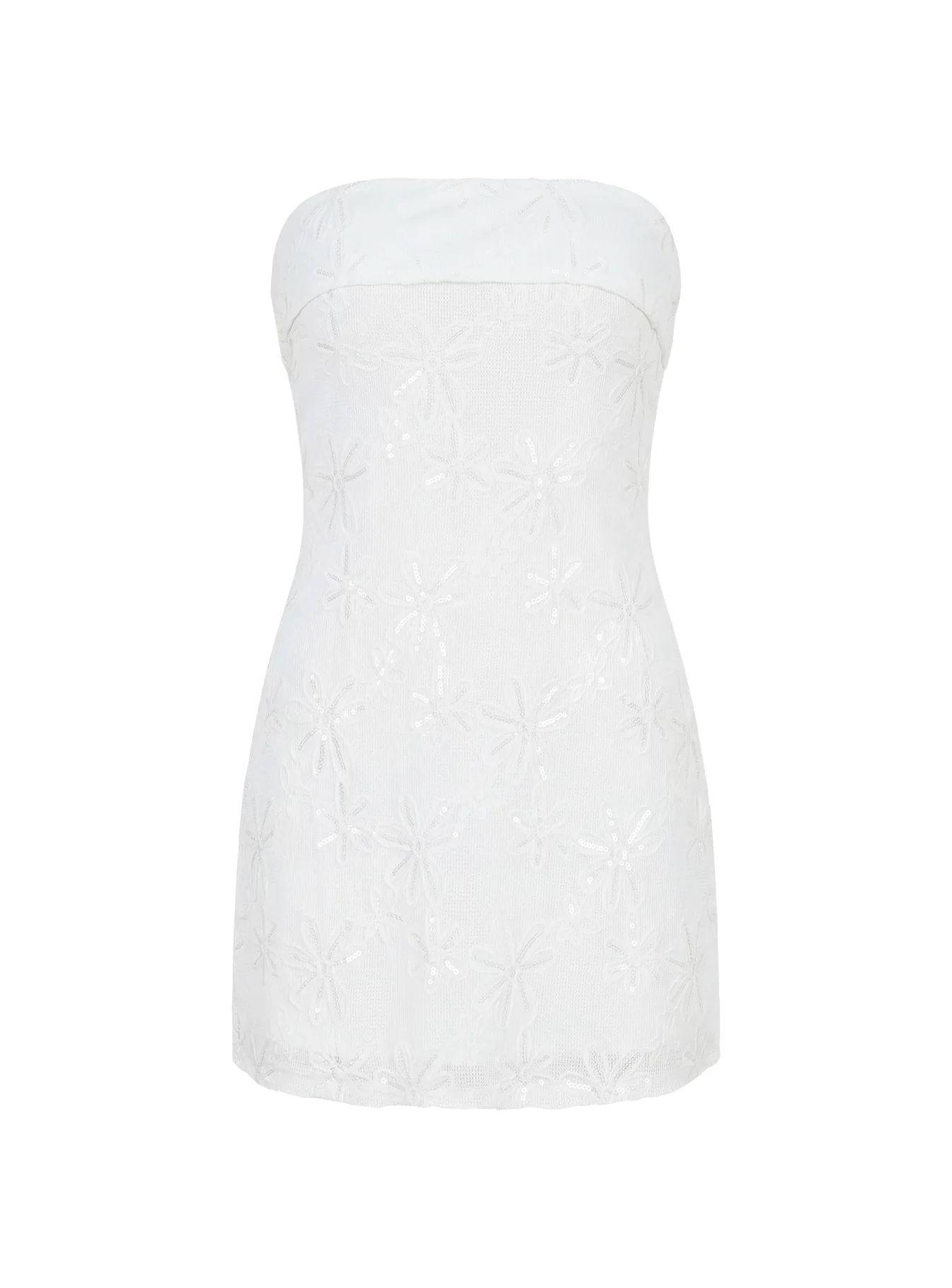 Graces Strapless Mini Dress White