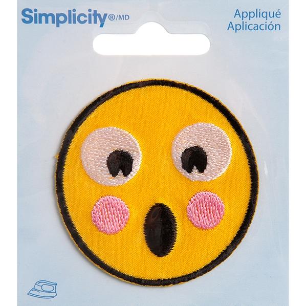 Simplicity Iron On Applique, Shocked Smiley