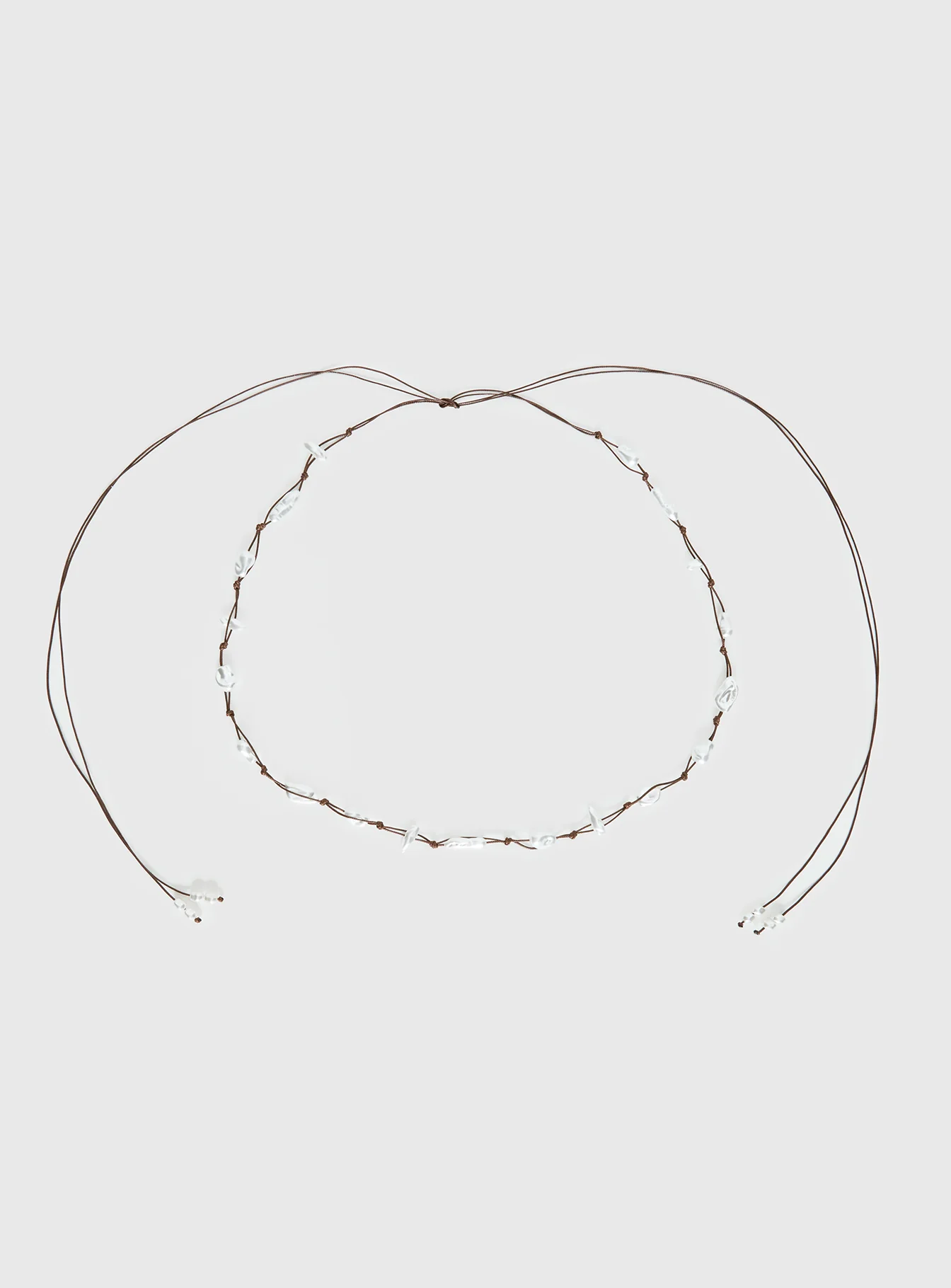 Delle Pearl Detail Wrap Belt Brown