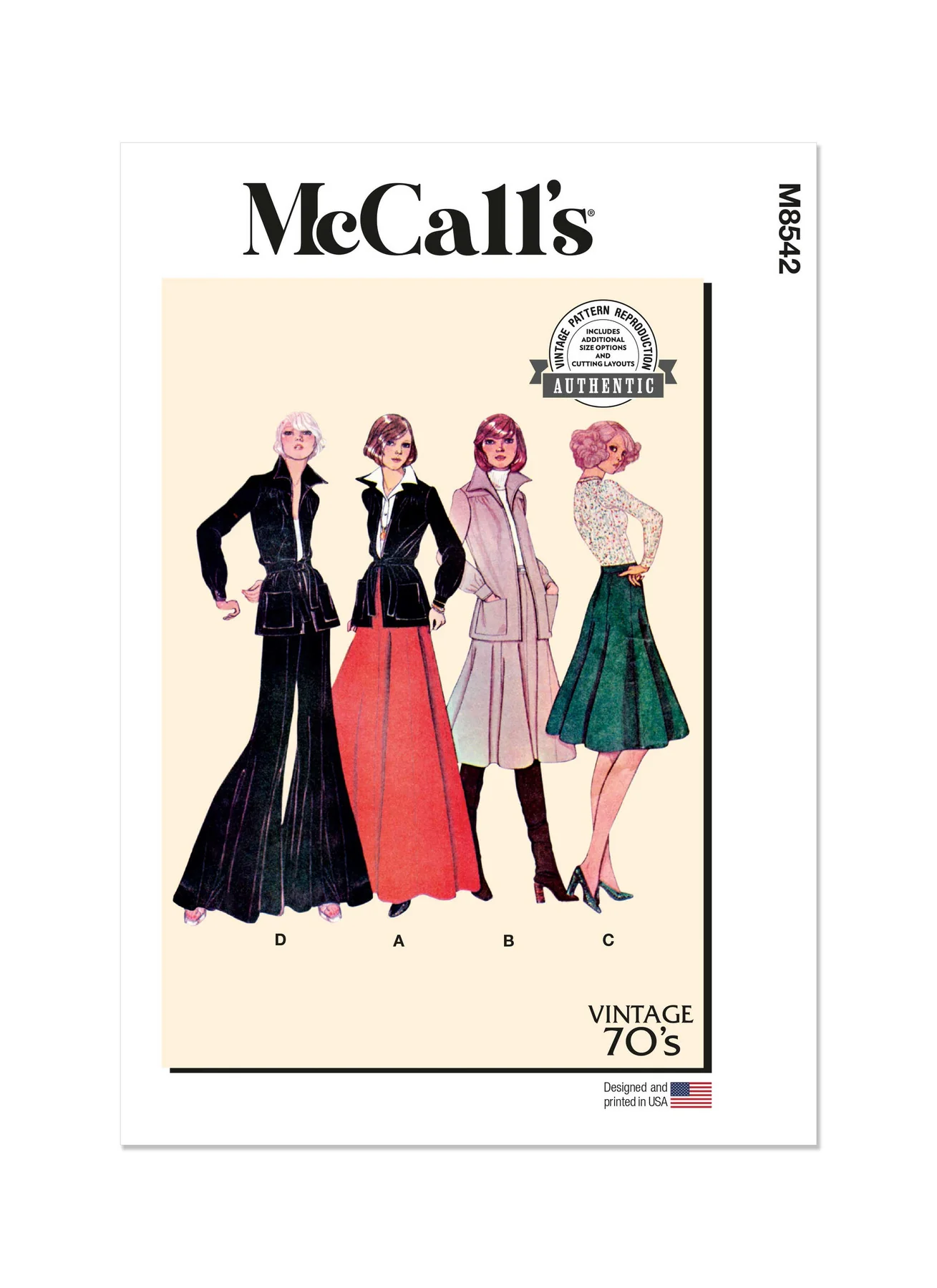 McCall’s M8542 1970s Misses