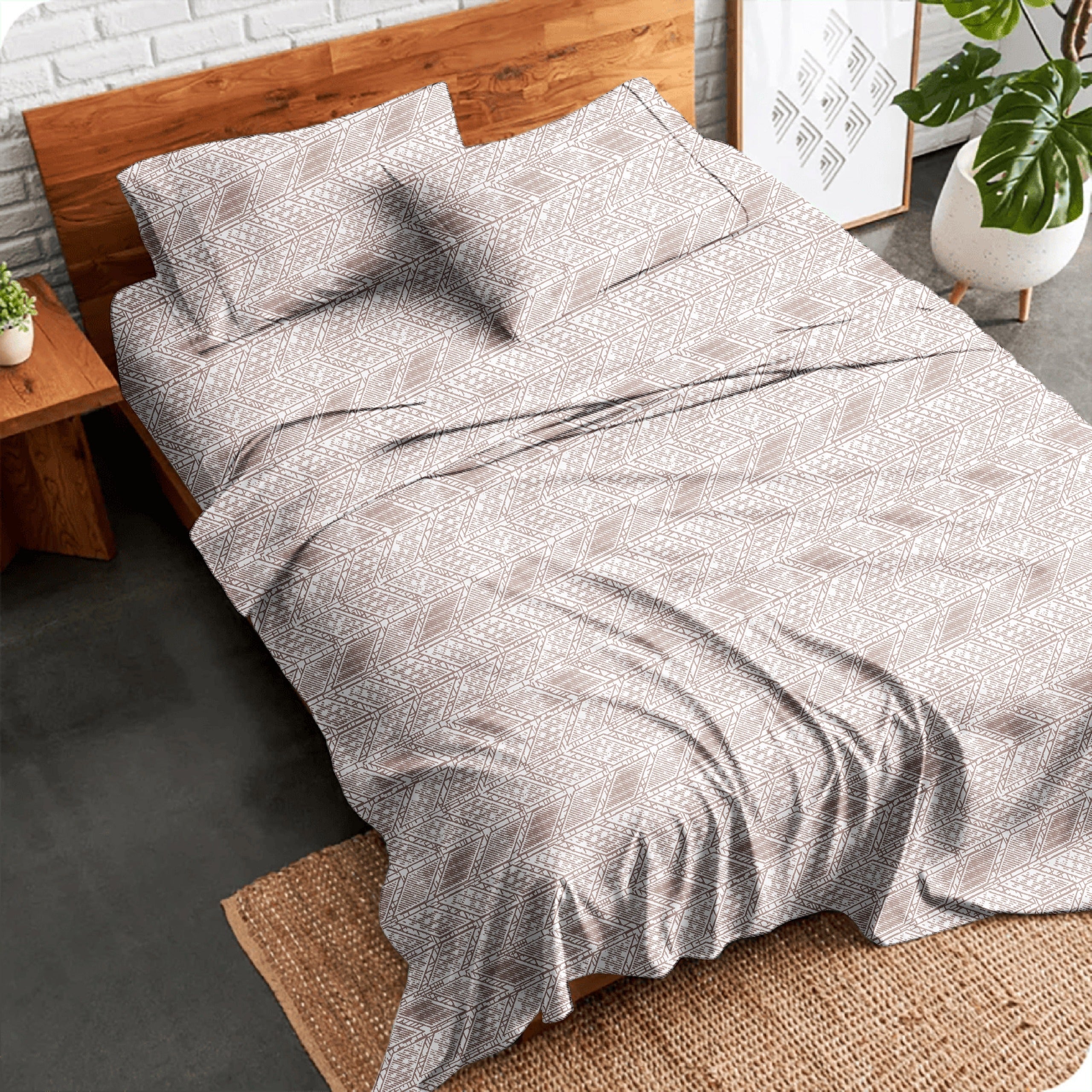 Alaria Printed Cotton Sheet Set, Arrow