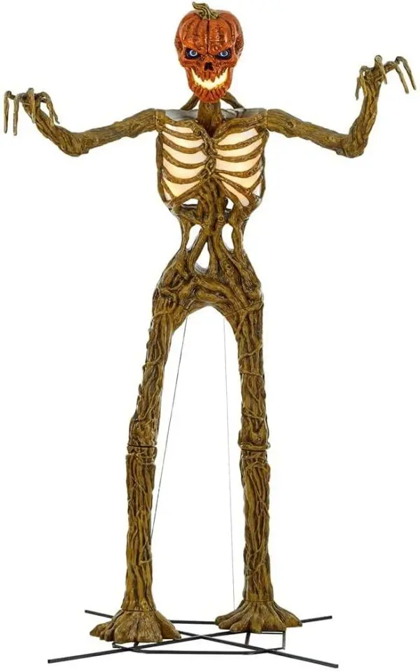 Home Accents 3,6-metrowy gigantyczny szkielet z dyni z oczami LCD i ruchomymi ramionami do dekoracji na Halloween