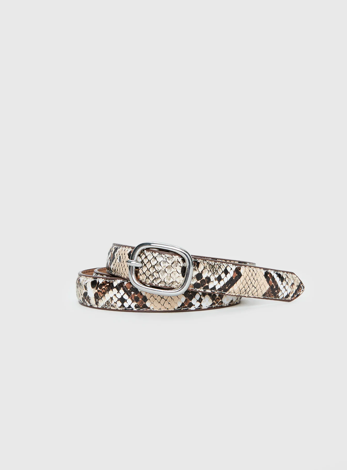 Jacksonne Faux Leather Belt Snake / Silver
