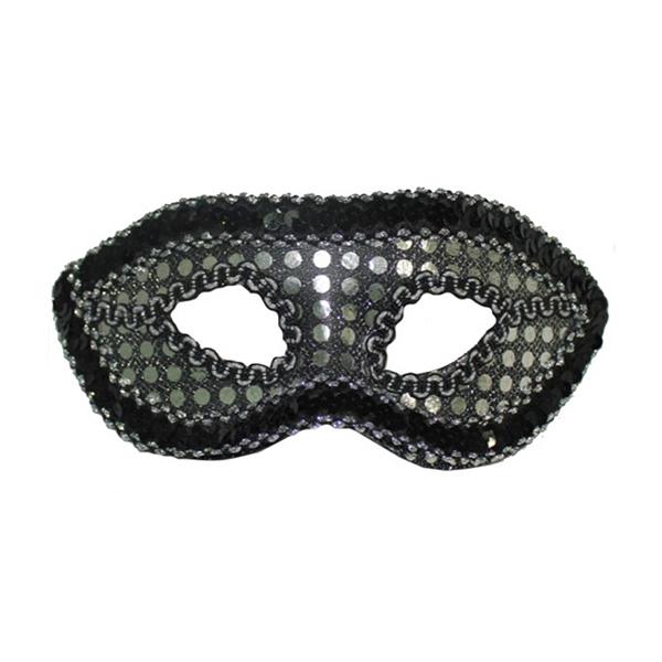 Mask Eyelet Sequin, Black Silver
