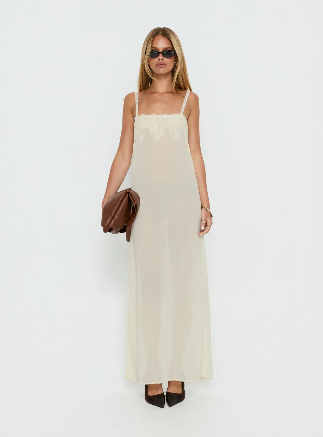 Glacial Sheer Maxi Dress Butter