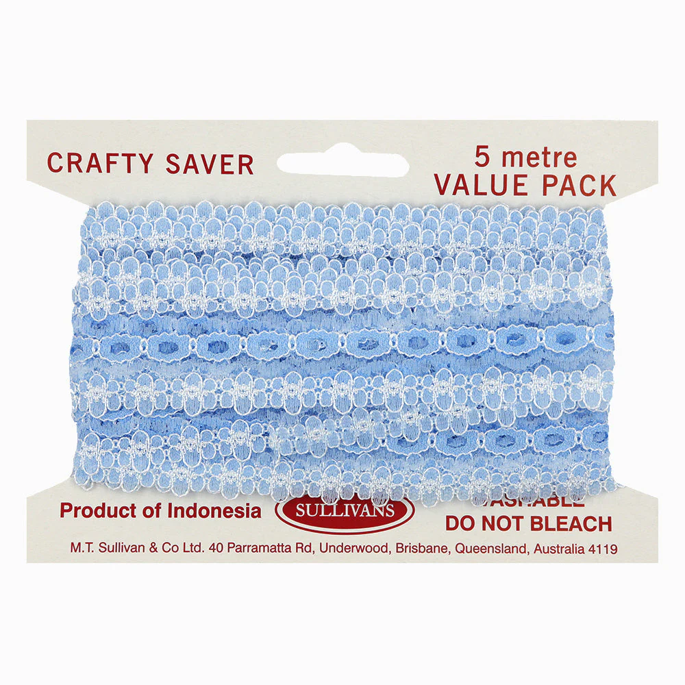 Sullivans Lace Eyelet, Sky- 35mm x 5m