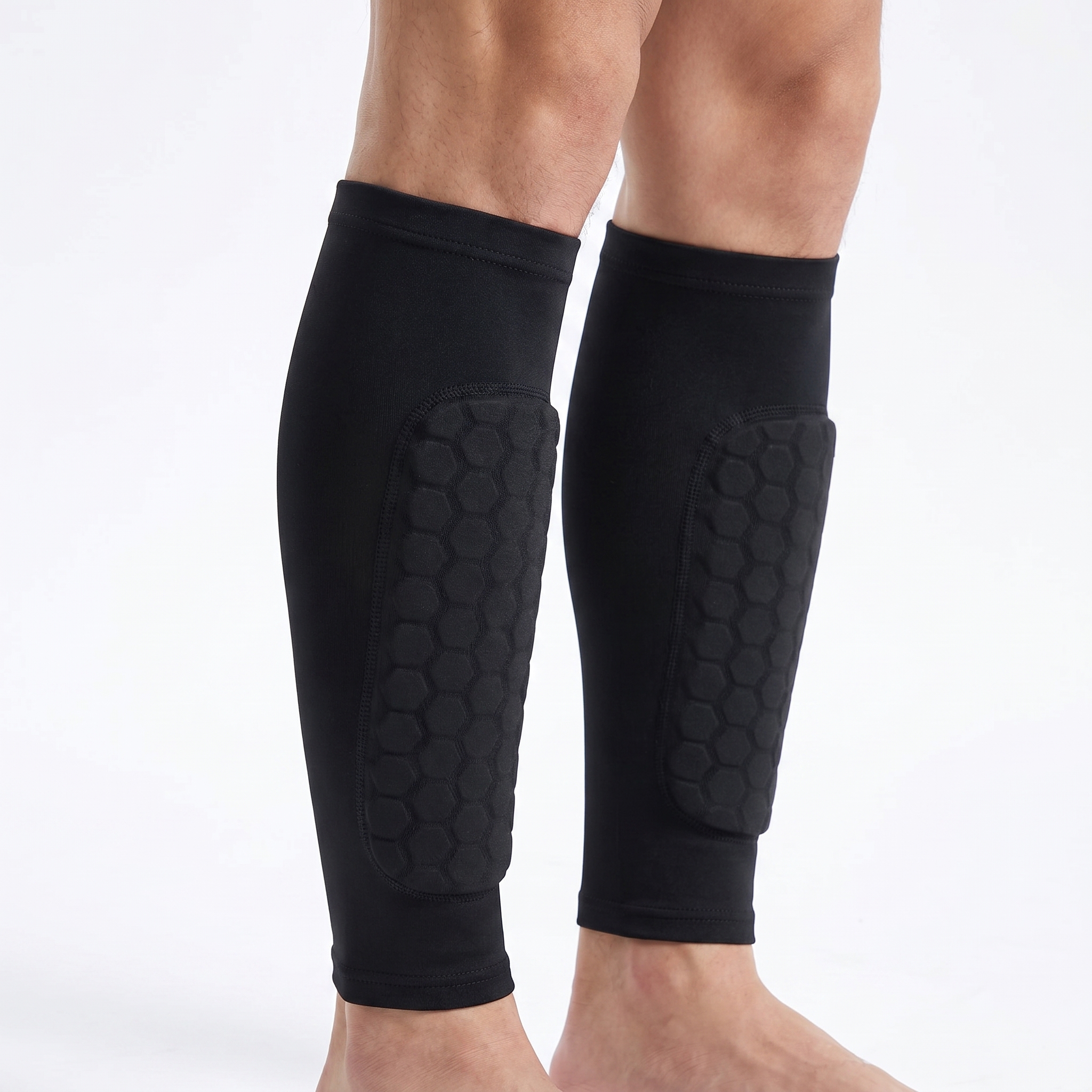 Honeycomb EVA Shin Guards Anti-Collision Breathable Shin Pads  Calf Guards for Outdoor Sports Soccer Basketball Cycling