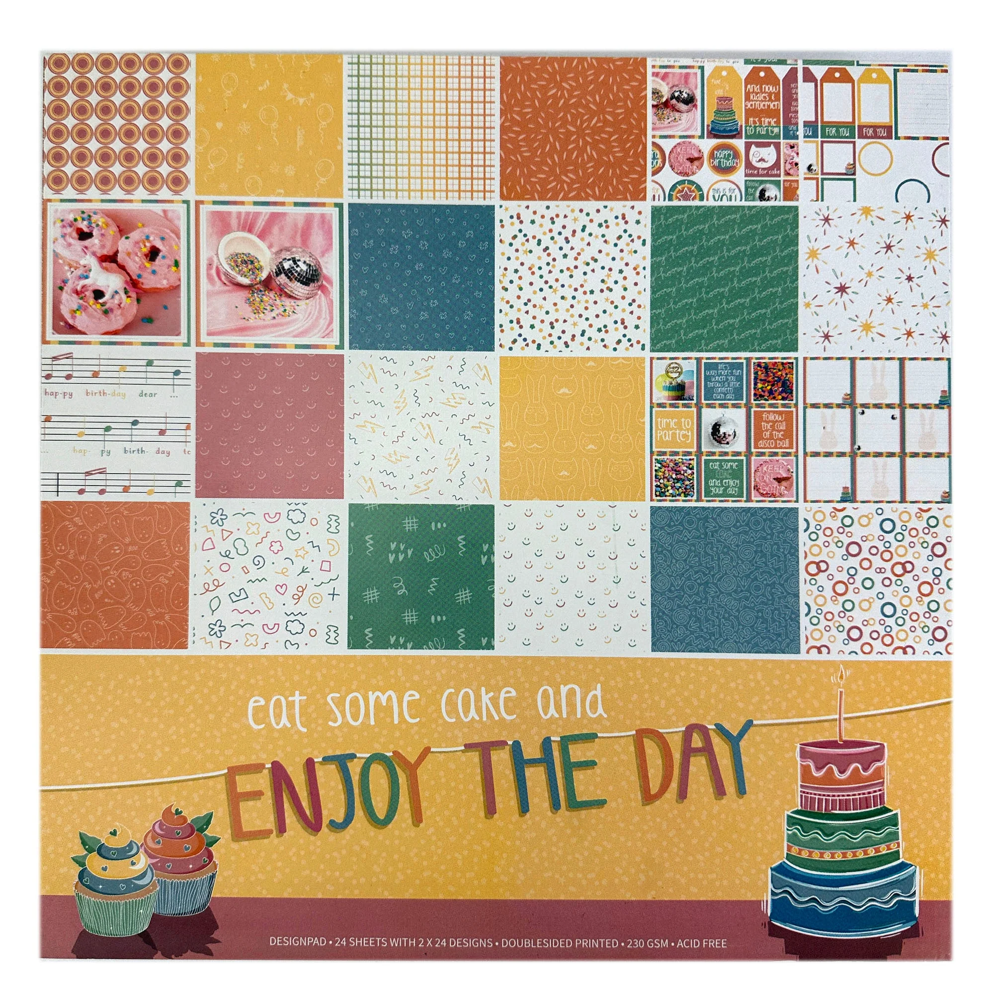 Design Pad 24 Sheets, Enjoy The Day - 12x12in