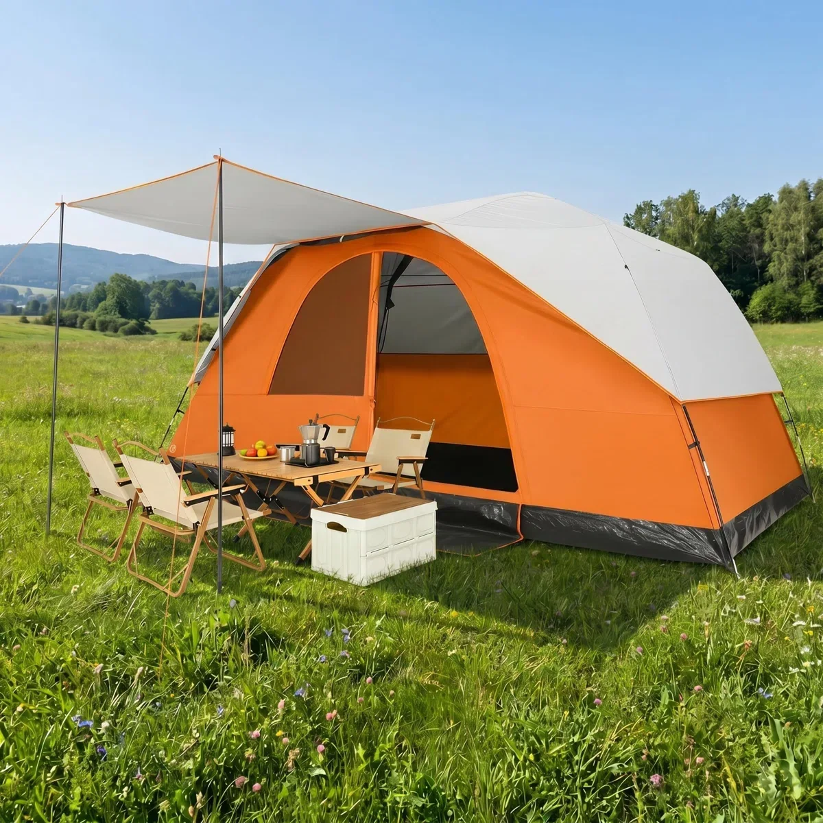 Camping tent view