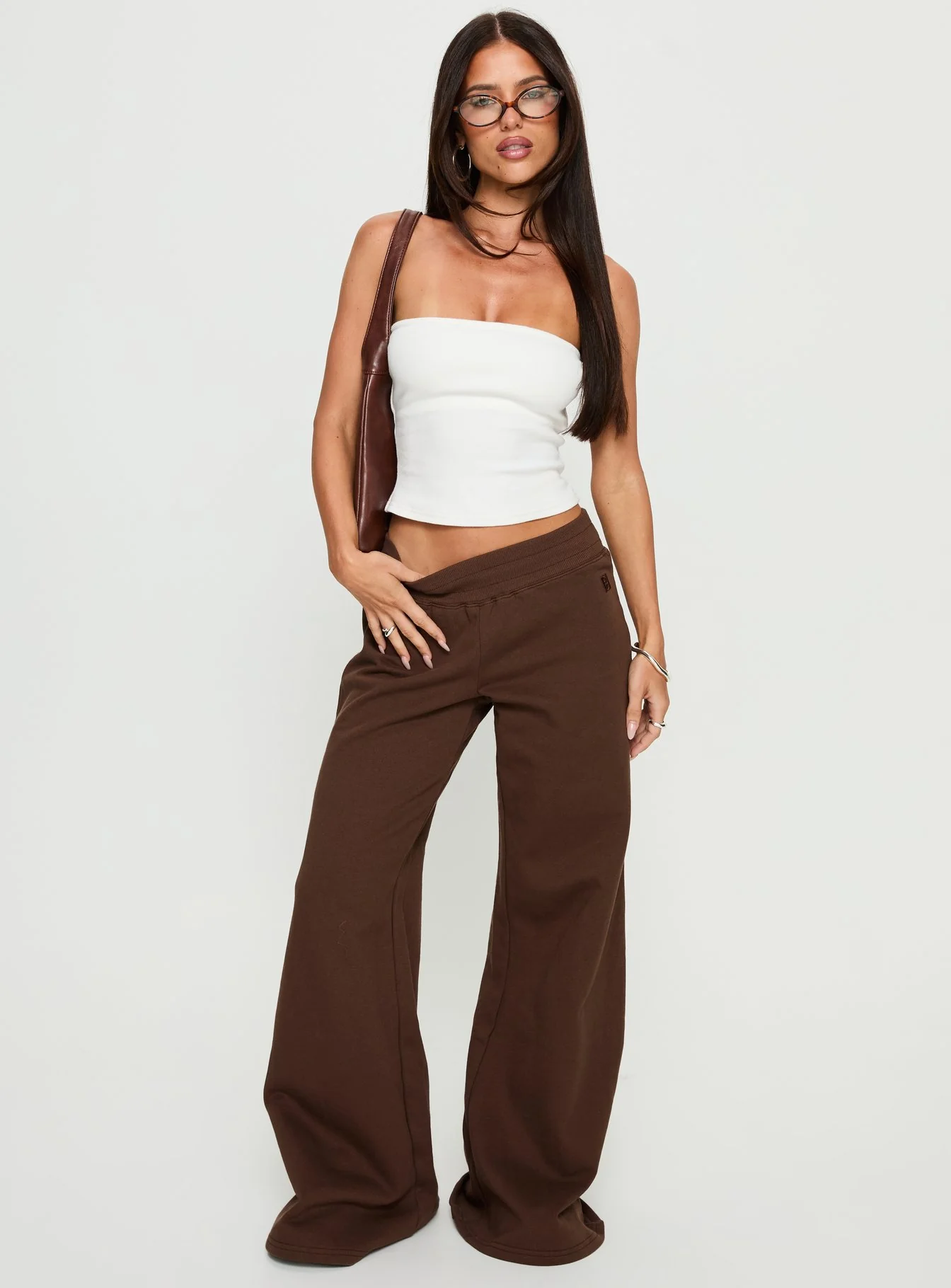 Summits Flared Track Pants Chocolate