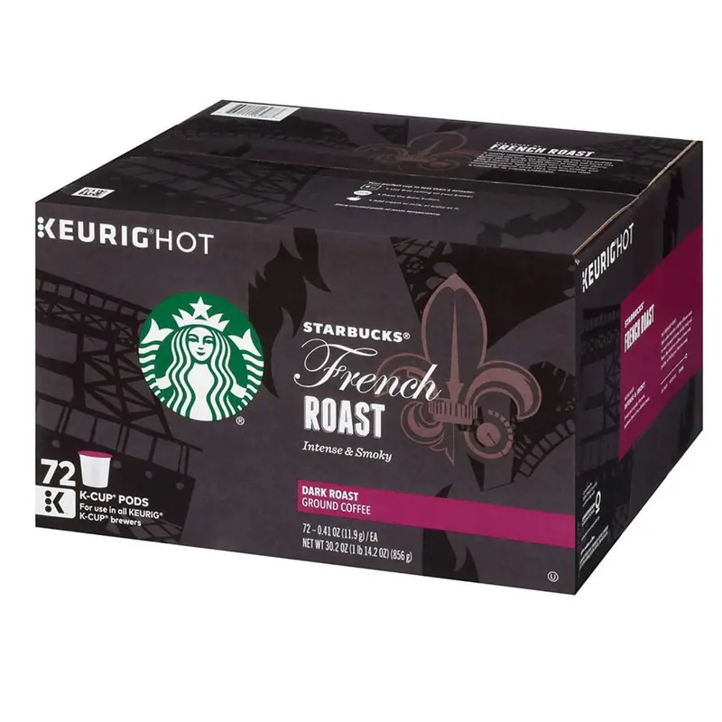 Kawa Starbucks French Roast K-Cups, ciemno palona, ​​72 sztuki, kompatybilna z ekspresami do kawy Keurig