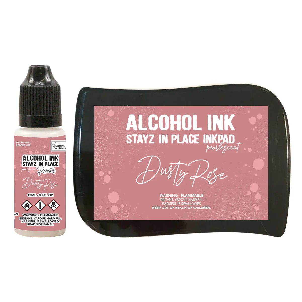 Stayz in Place Alcohol Ink Pad Reinker, Dusty Rose Pearlescent- 12ml