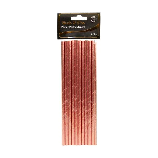 Metallic Party Paper Straw, 20pk