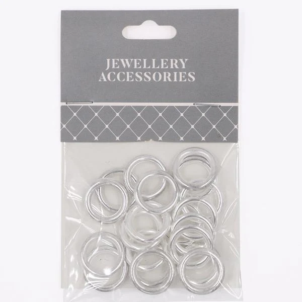Sullivans Plastic Ring, Bright Silver- 16mm