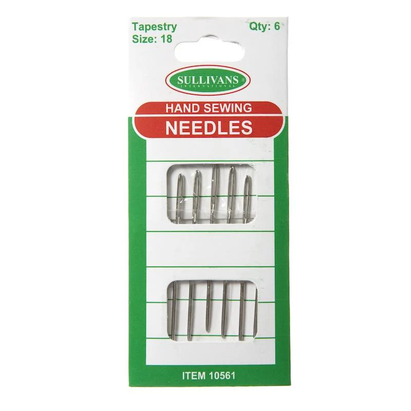 Hand Sewing Needles, Tapestry Size 18- 6pk