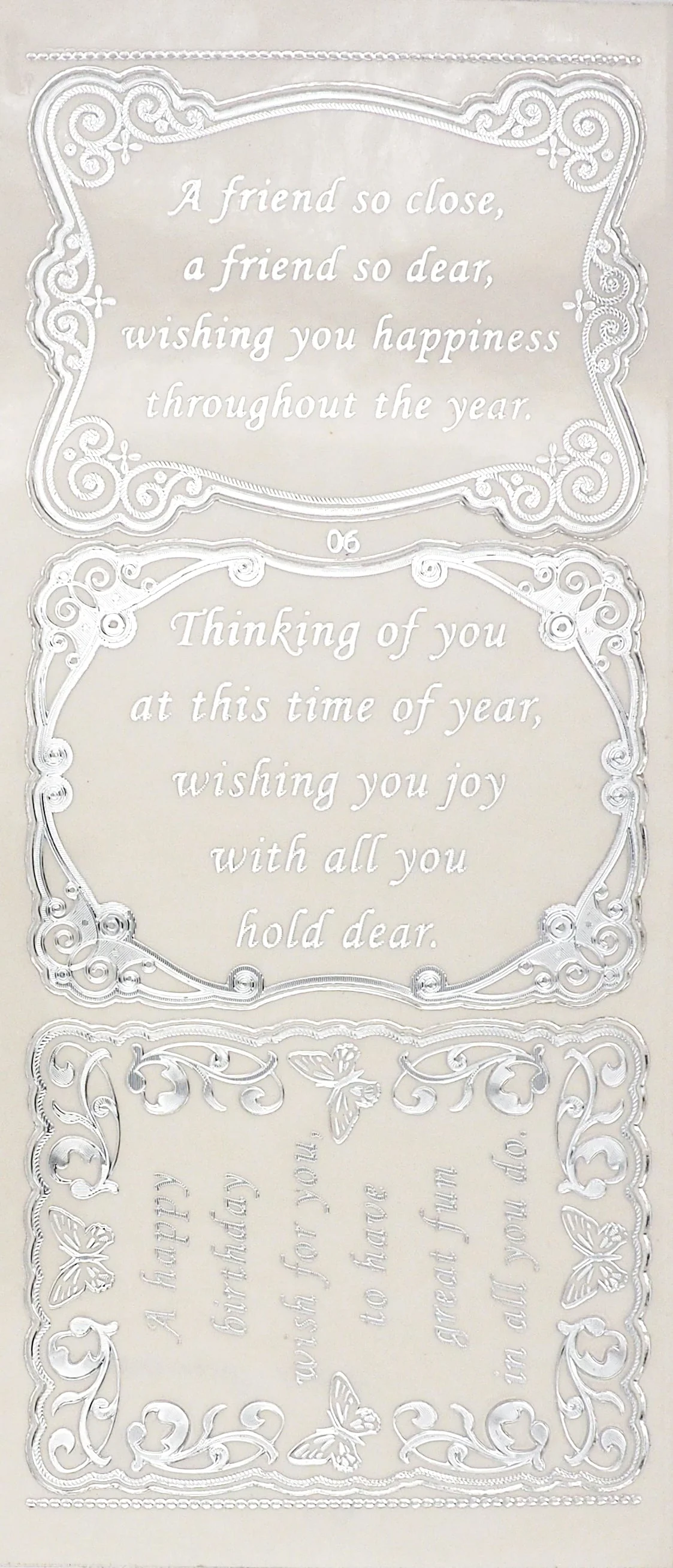 Arbee Foil Stickers Friends Verse, Silver