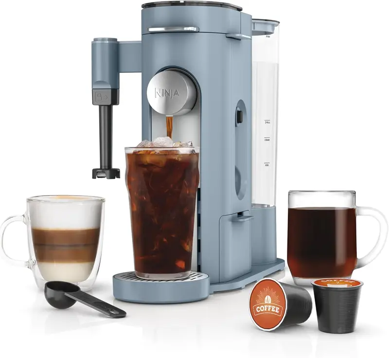 Ekspres do kawy Ninja PB051 na kapsułki i kawę mieloną – 4 metody parzenia, kompatybilny z K-Cup®, maksymalna pojemność filiżanki 700 ml, wyjmowany zbiornik na wodę o pojemności 1,6 litra