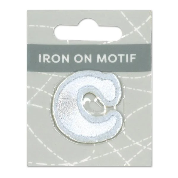 Sullivans Iron On Motif, White C- 35mm