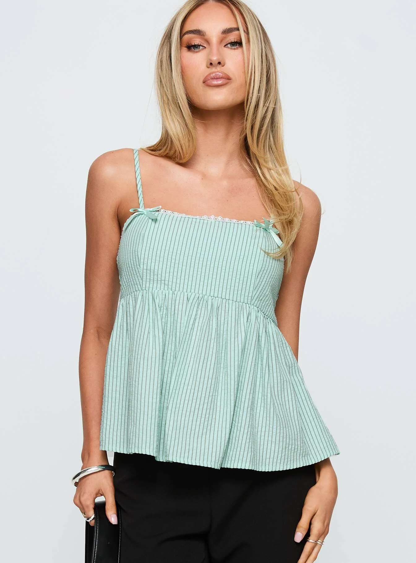 Peace Of Mind Top Green Stripe