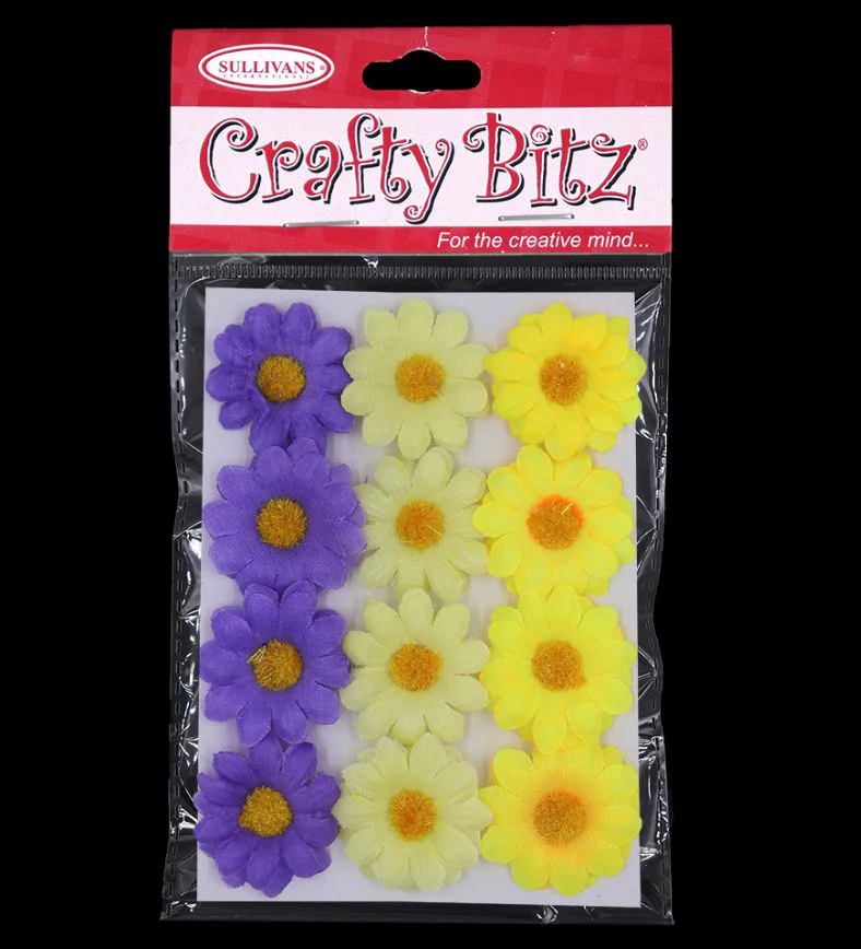 Crafty Bitz Daisy Flowers, Assorted #1- 12pk