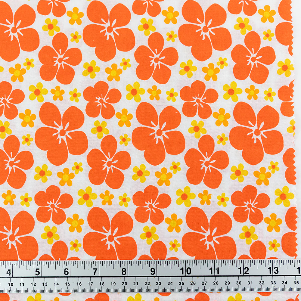 Print Craft & Quilting Fabric, Large Floral- Width 110cm