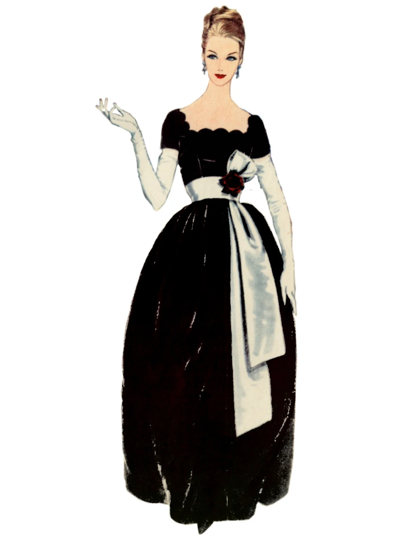 Vogue Pattern V2101 Misses' Dress with Belt and Sash