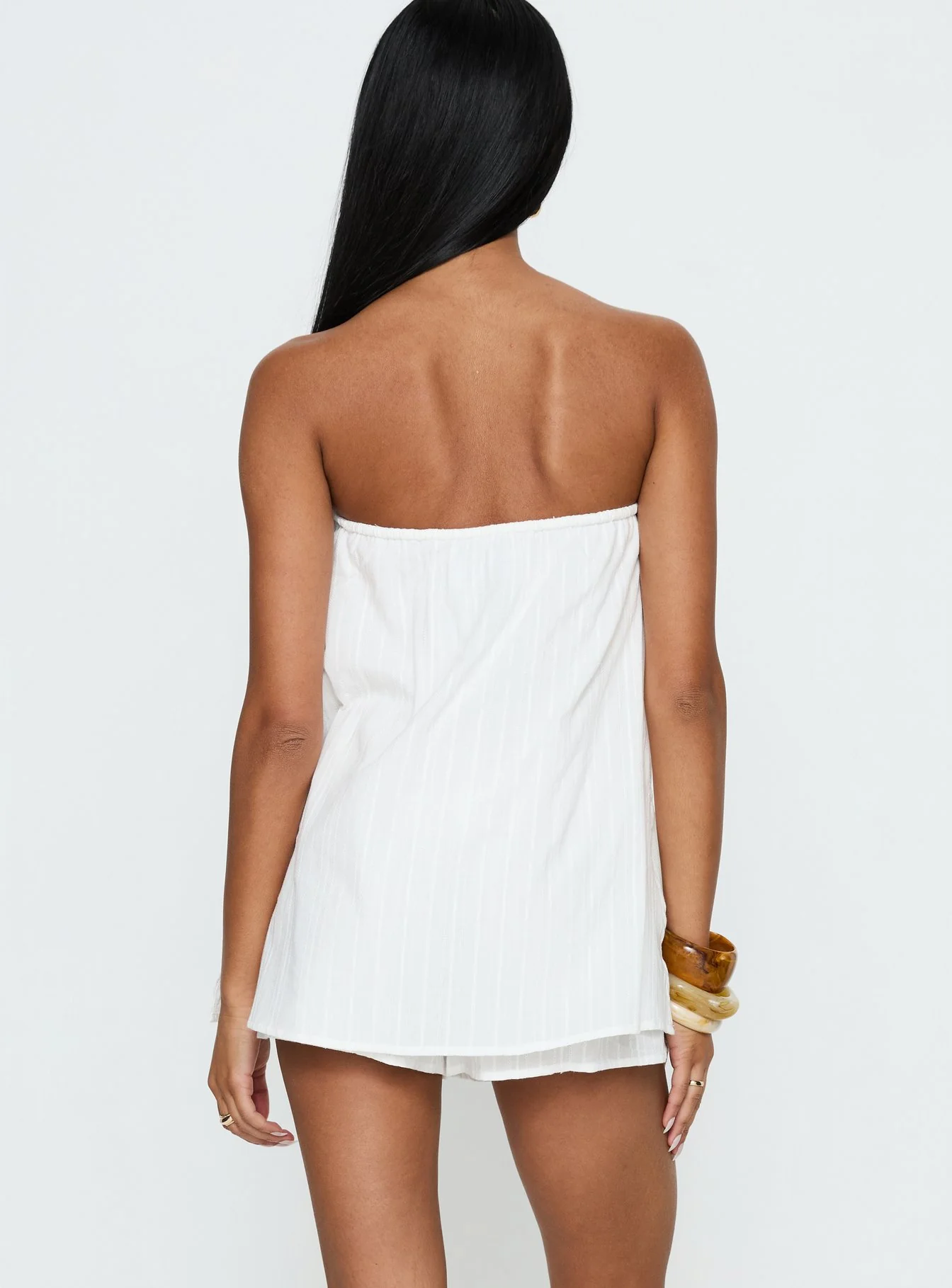 Isafelia Strapless Playsuit Off White