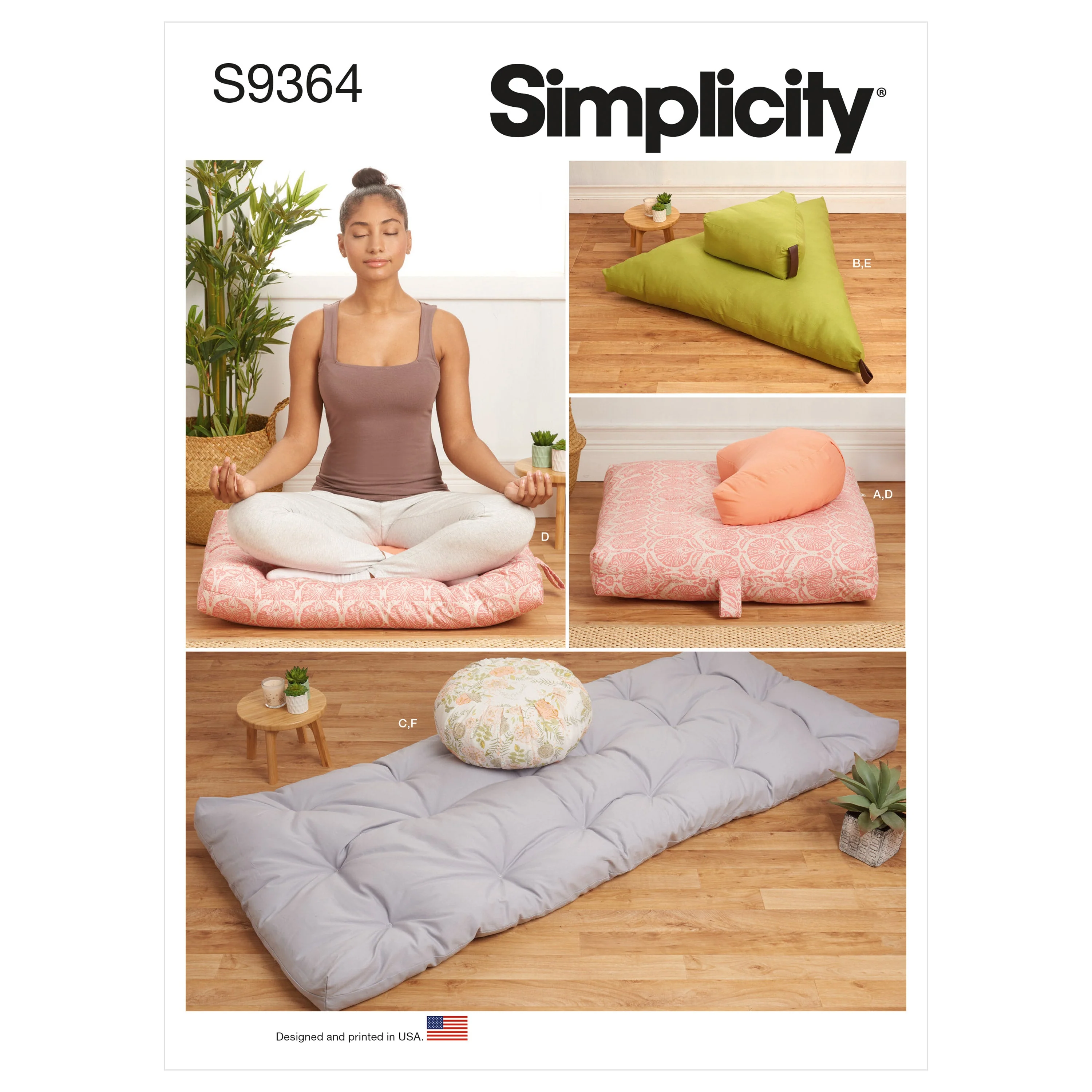 Simplicity Pattern 9364 Medtation Cushions