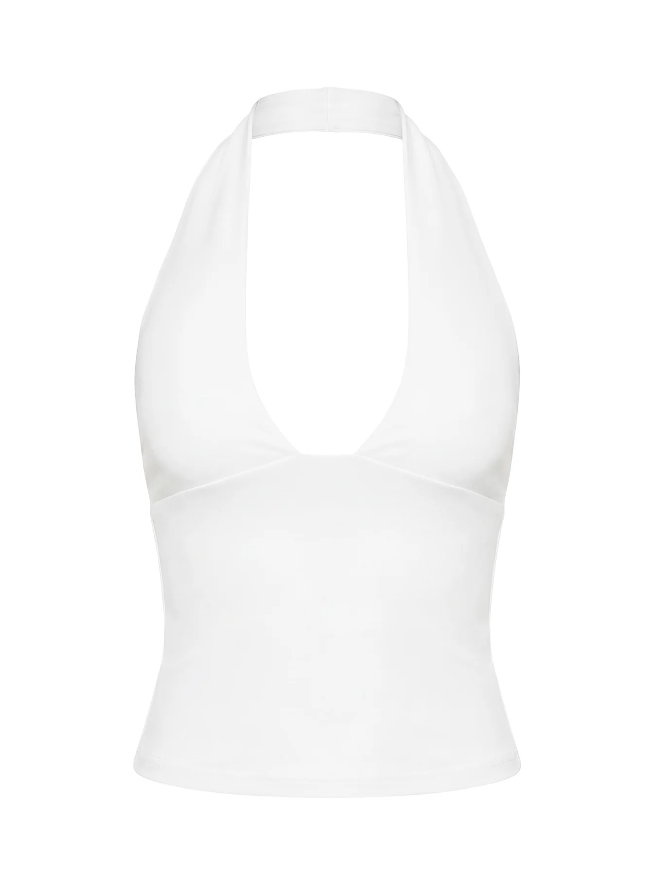 Daily Define Halter Tank Top White