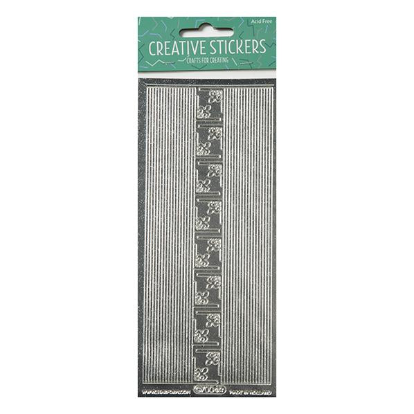 Arbee Stickers, Borders & Corners Black/Silver Glitter