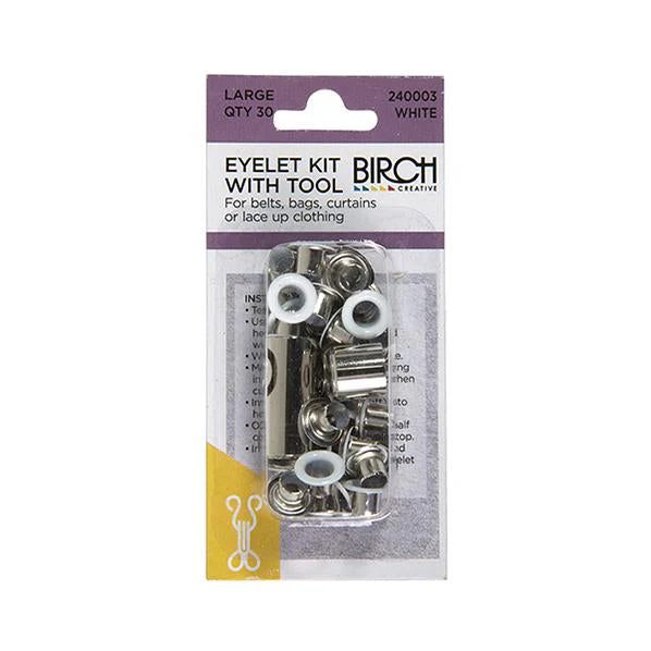 Birch Eyelet Kit & Tool, White- Large