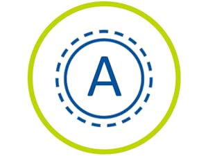 Circular image icon with green border and letter A in the center
