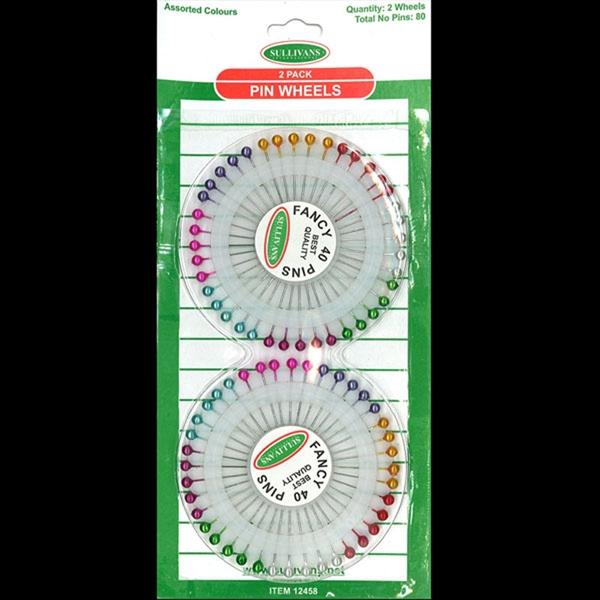 Sullivans Pearl Head Pins, 38mm Assorted Fluro- 2x40pcs