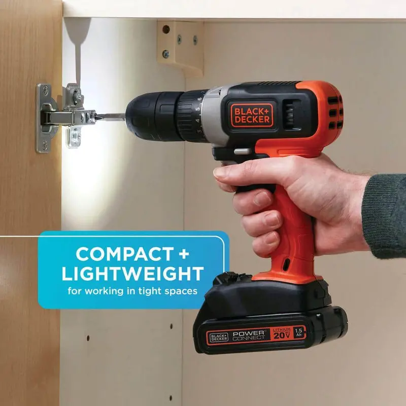 Wiertarko-wkrętarka akumulatorowa BLACK+DECKER 20 V litowo-jonowa 3/8