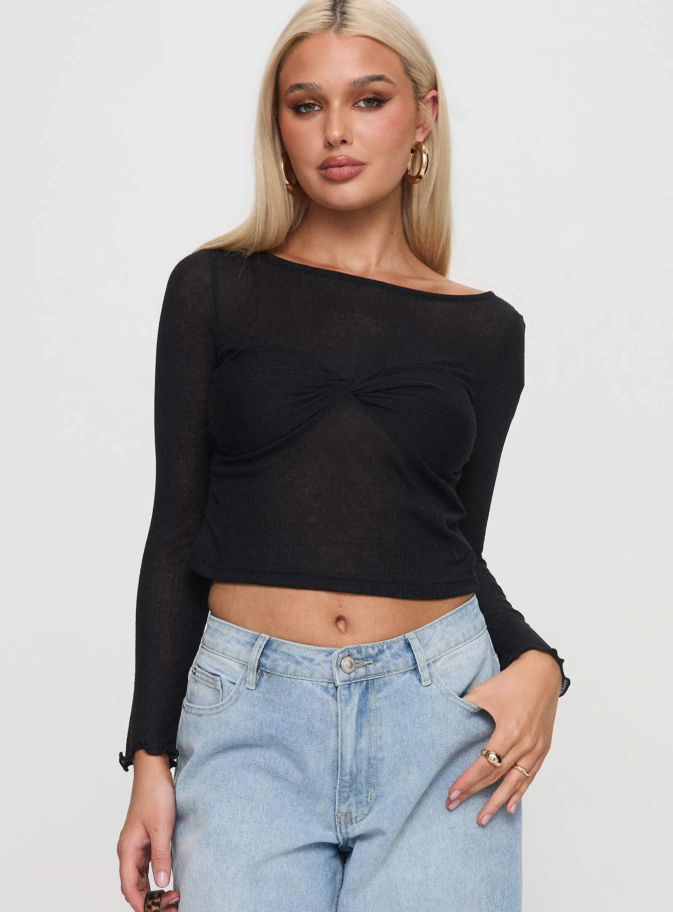 November Long Sleeve Top Black