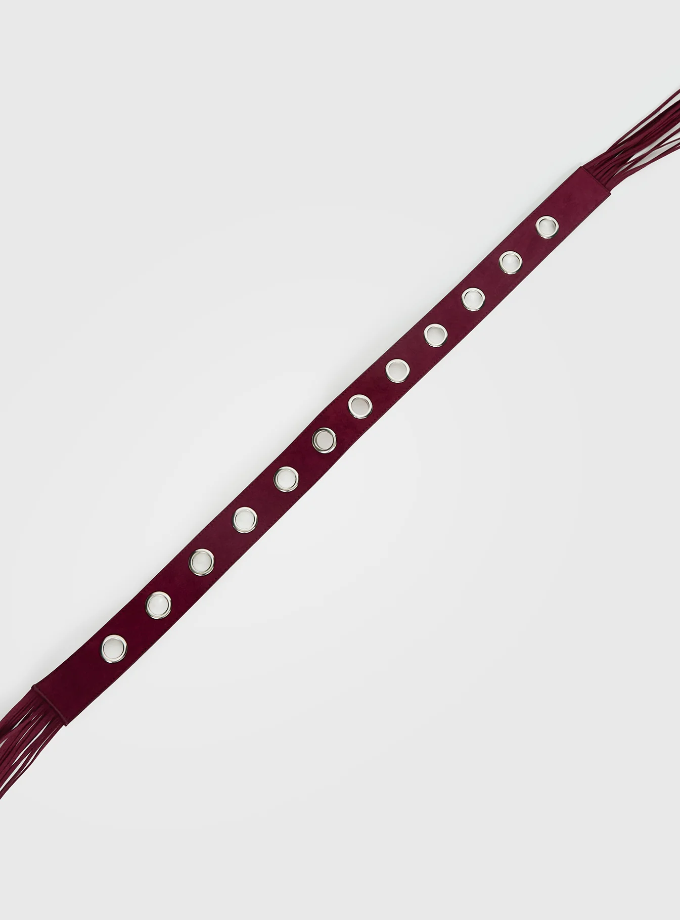Maysie Faux Suede Tassel Belt Cherry