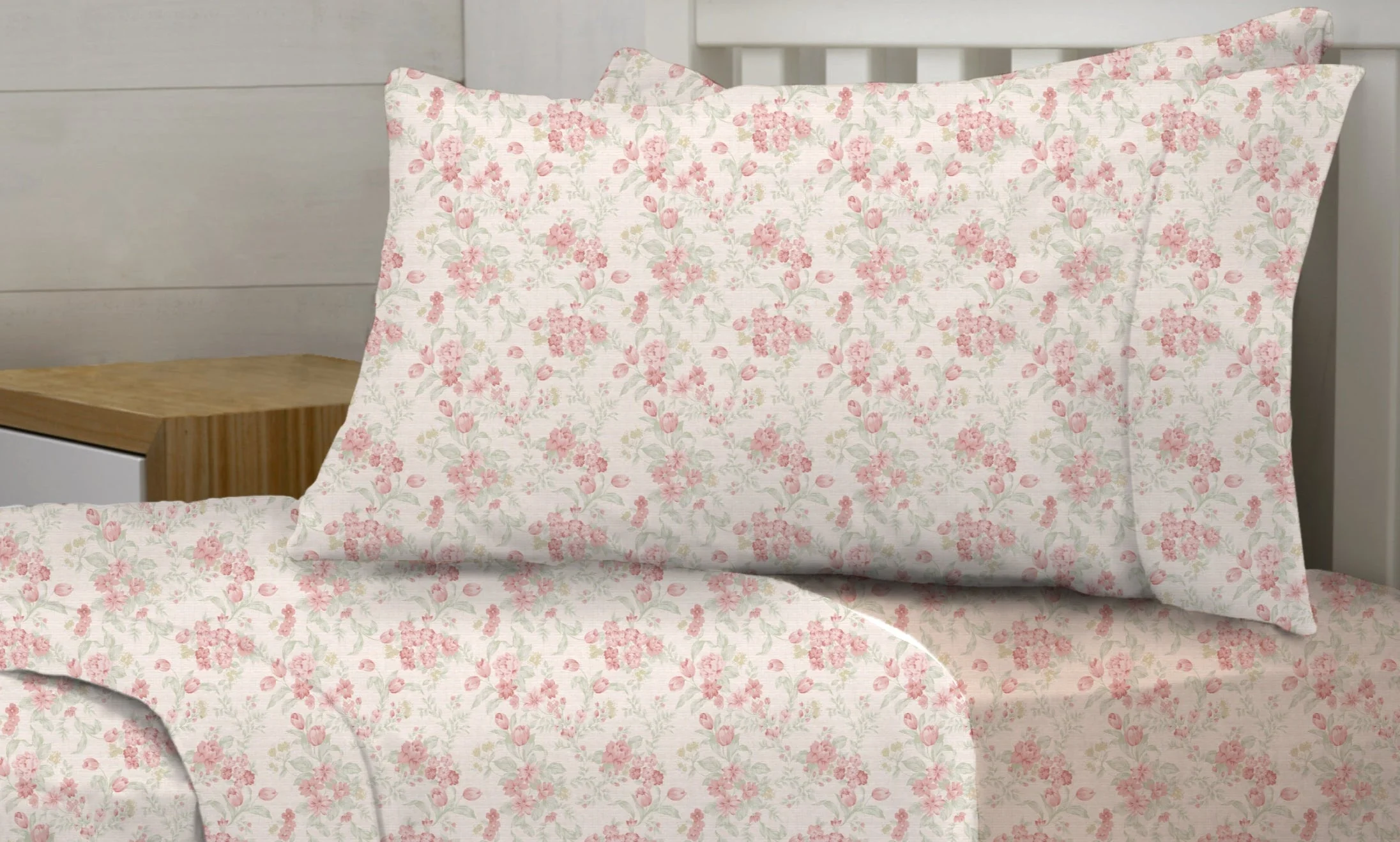 Cambridge House Flannelette Sheet Set, Faded Floral