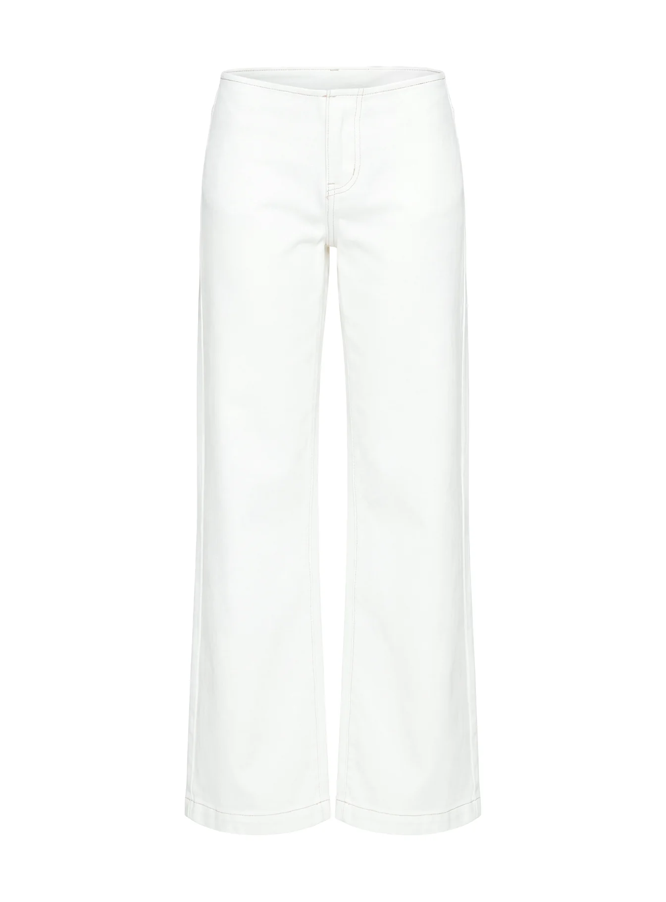 Buenos No Waist Low Rise Straight Leg Jeans White