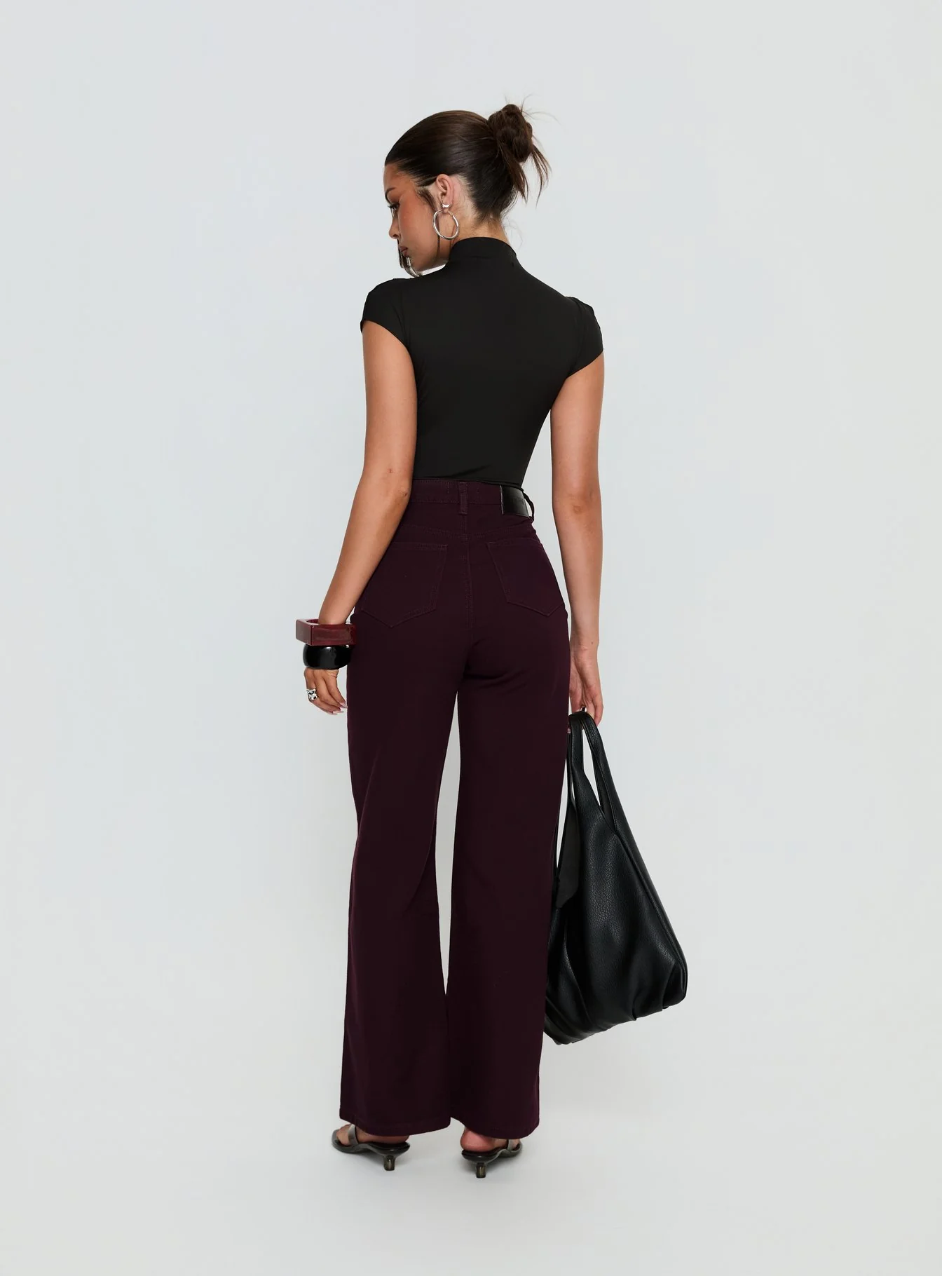 Nicolo High Rise Straight Leg Jeans Currant