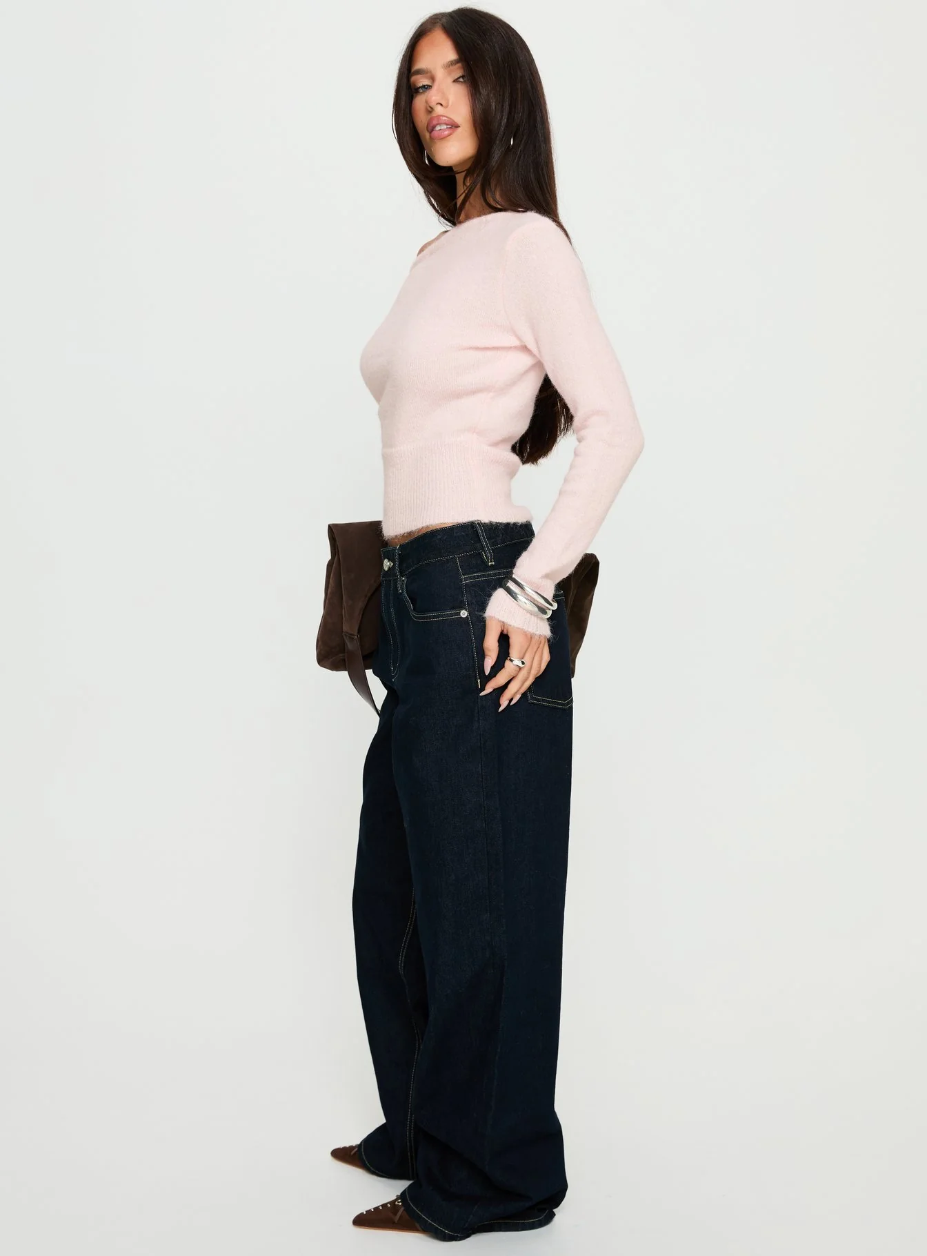 Serenitia Mid Rise Relaxed Jeans Dark Raw Wash