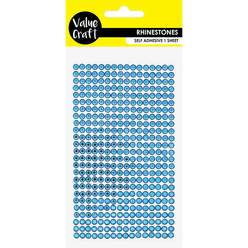 Value Craft Rhinestone S-Adhesive, Blue- 540pc