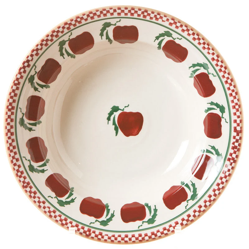 Set of four Pasta Bowls in Apple Pattern