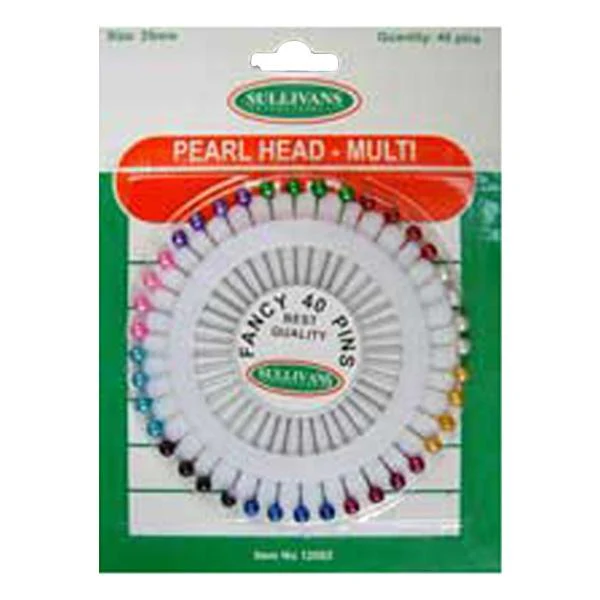 Sullivans Pearl Head Pins, Assorted- 38mm