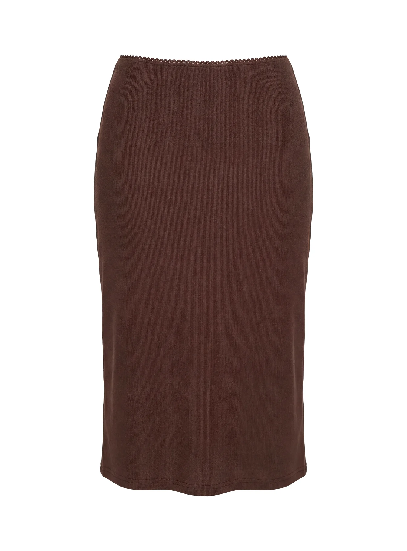 Baseline Rib Midi Skirt Chocolate