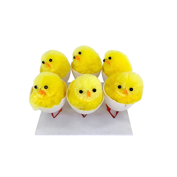60mm Easter Chick in Egg, Yellow- 6pk