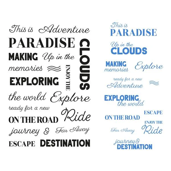 Sentiment Stamp Set, Exploration- 20pc