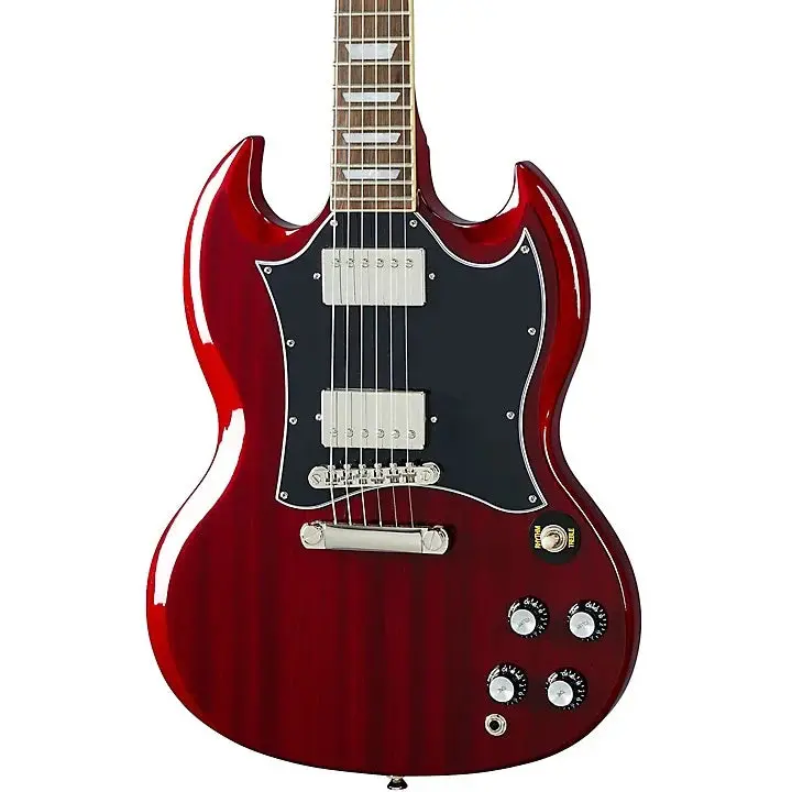 Gitara elektryczna Epiphone SG Standard – klasyczne wykończenie w kolorze wiśniowo-czerwonym, dwa przetworniki humbucker, smukły profil gryfu