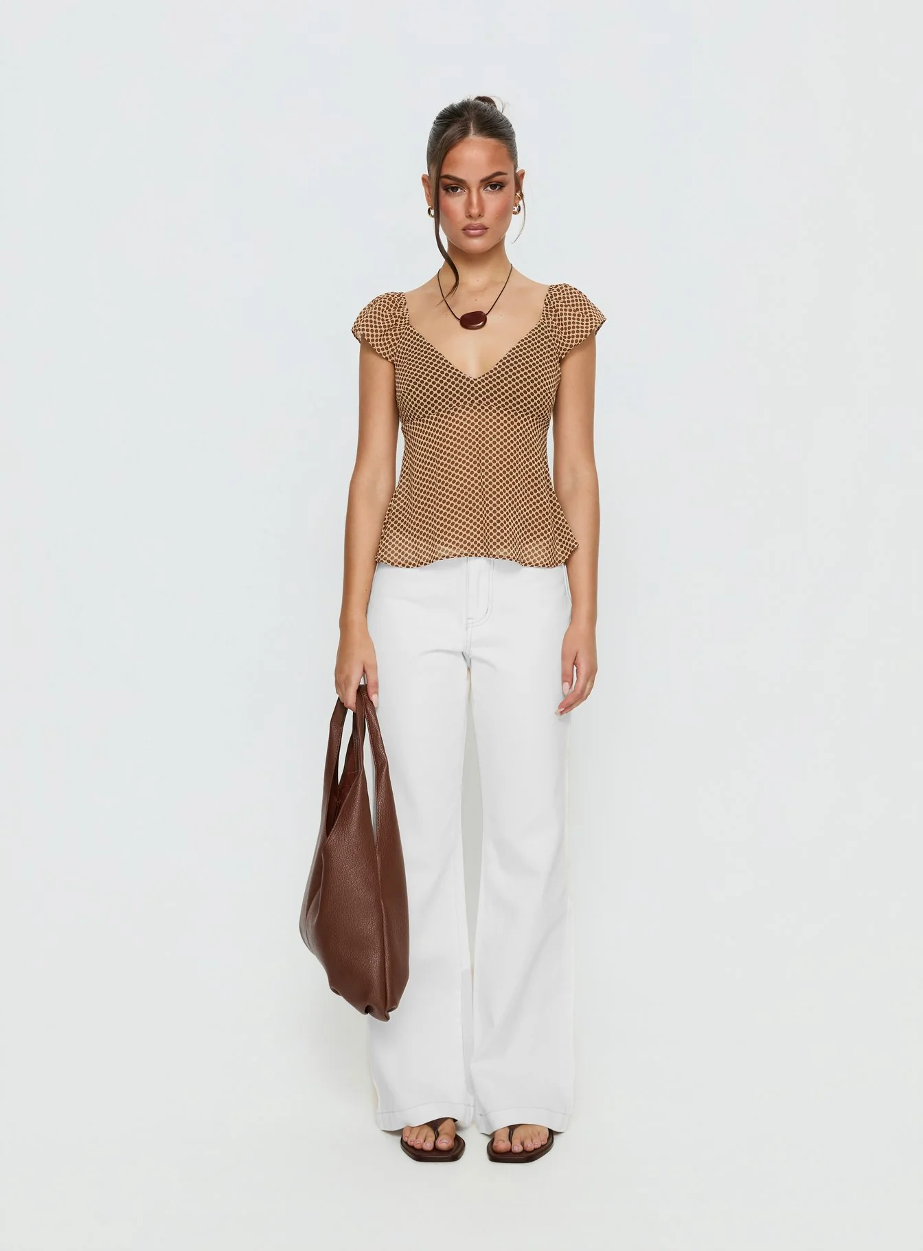 Jazz Club Top Brown Polka