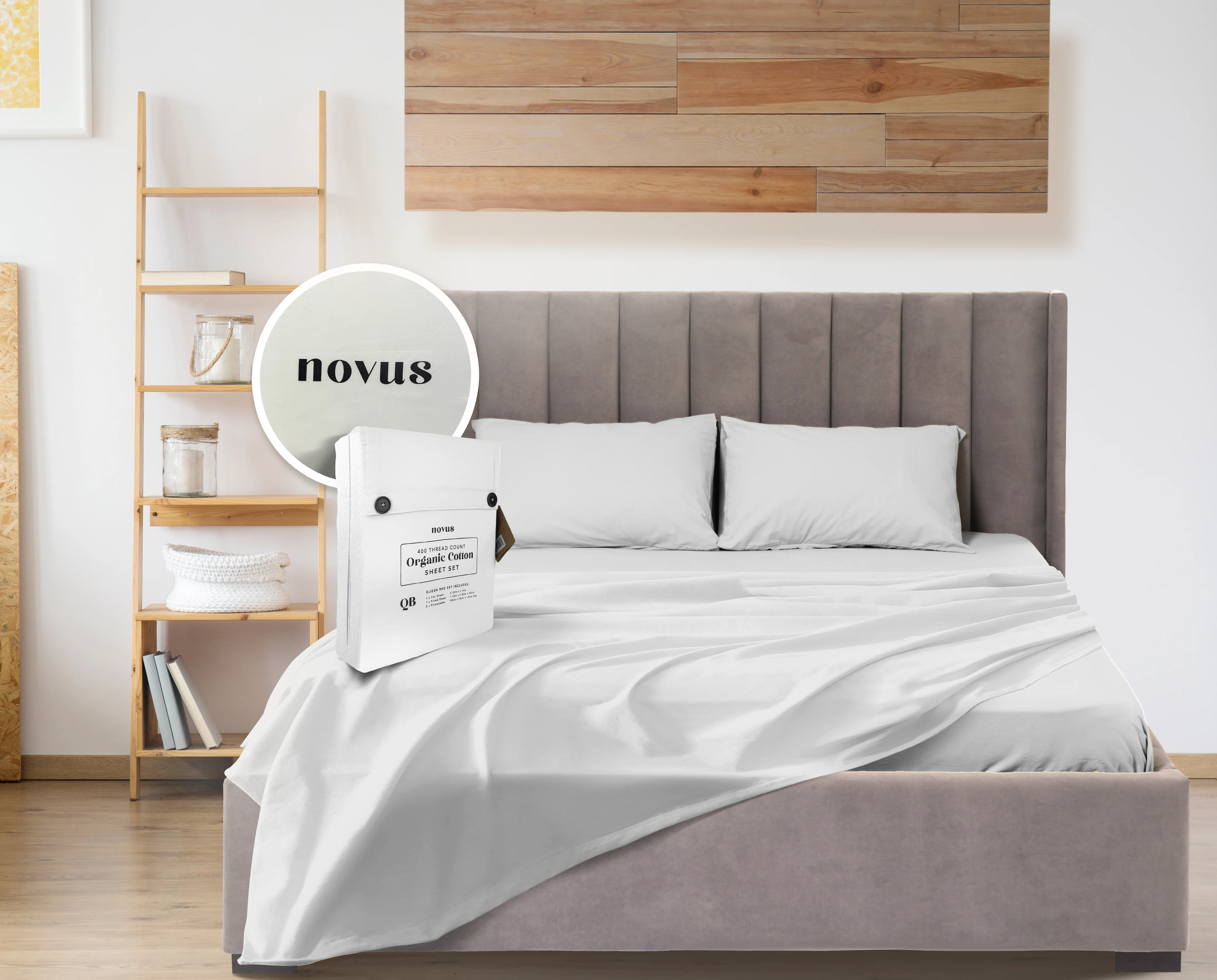 Novus 400TC Organic Cotton Sheet Set, White