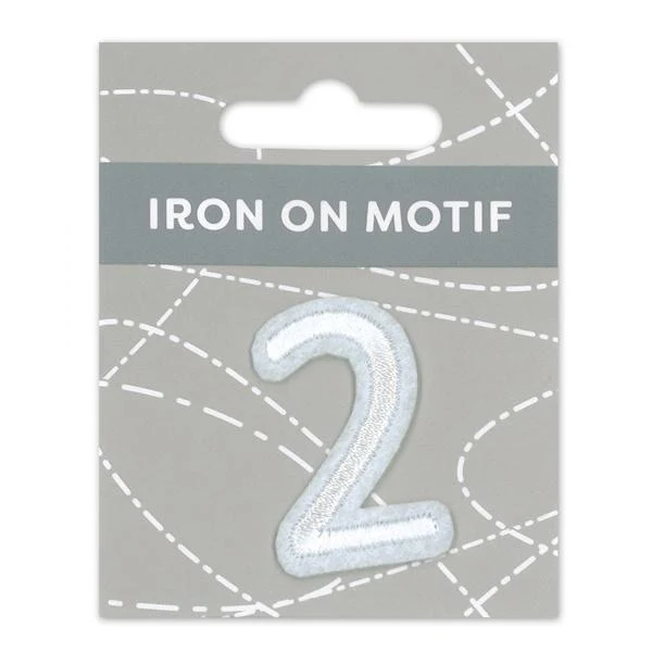 Sullivans Iron On Motif, White 2- 35mm